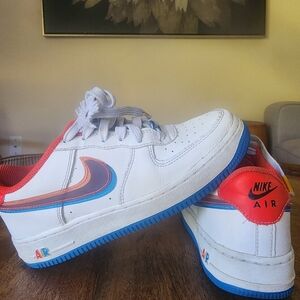 Nike Air Force 1 LV8 GS Offset Swoosh White Red Blue DX1787-100 Kids 4Y